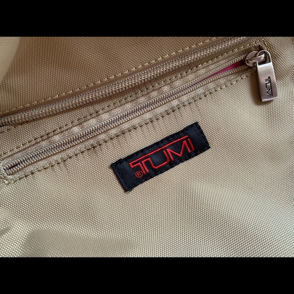 TUMI khaki tan satchel shoulder bag - Picture 8 of 14